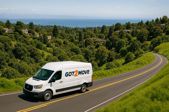 small moving van helping with a move in Menlo Park